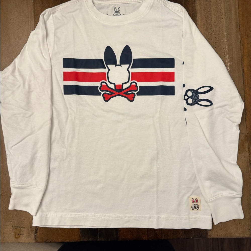 White Kids Shirt with Bunny Logo